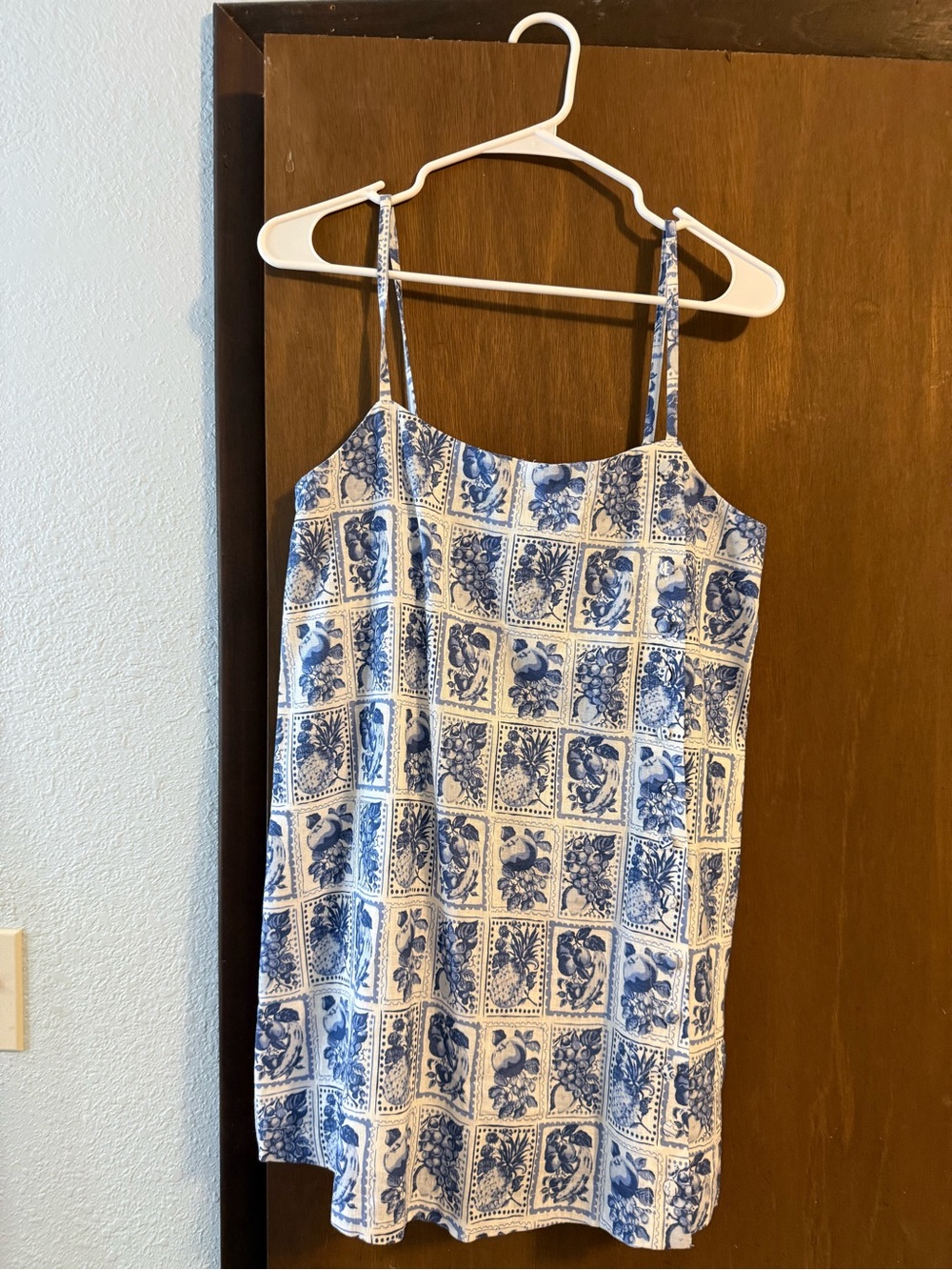 Abercrombie & Fitch Blue and White Printed Slip Romper